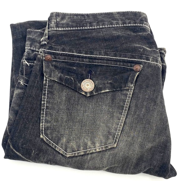 If Six Was Nine Vintage Blue Way Japan Lowrise Bootcut Flare Denim Jeans 36x35 - Picture 1 of 10